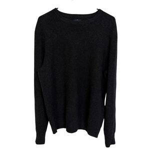 Daniel Hecter 2 Ply Cashmere Sweater Mens Large Grey Pullover Long Sleeve Waffle